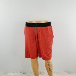 Unbranded Mens Red Drawstring Side Pockets Running Athletic Shorts Size L